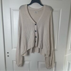 American Eagle Outfitters Cream V-Neck Cardigan